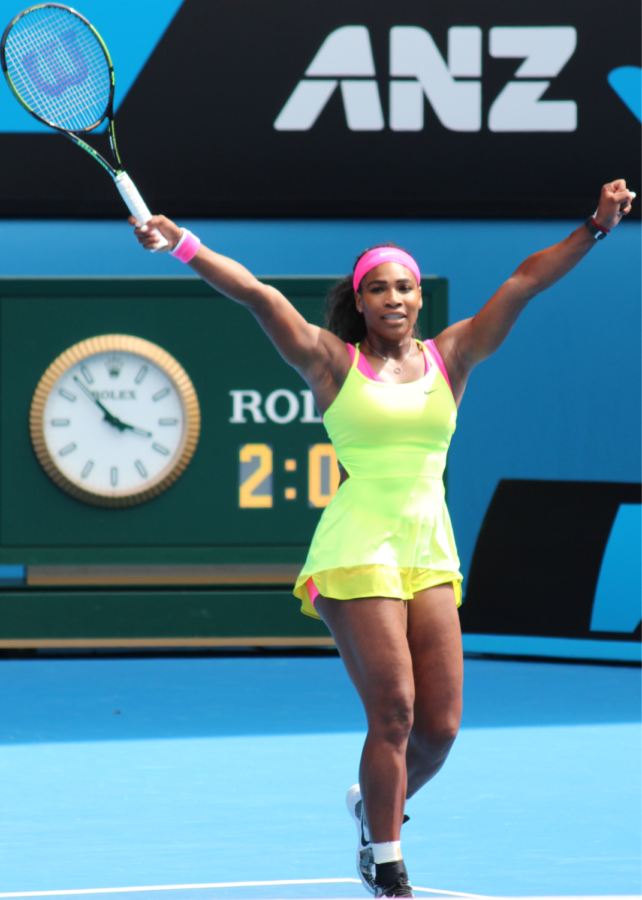 Serena celebrating a win at the 2015 Australian Open