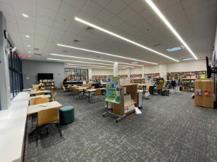 A bright, business-ready view of the library.