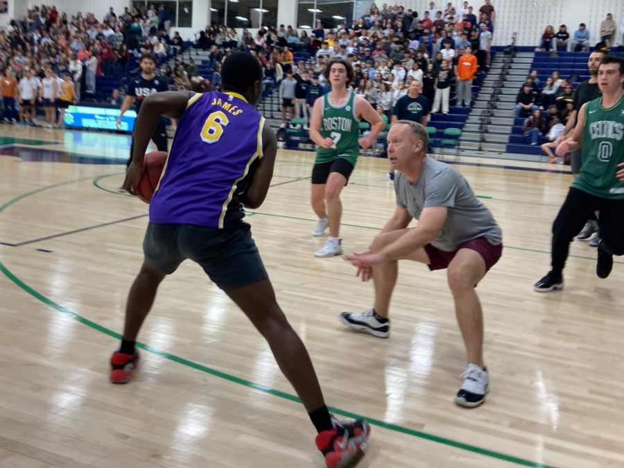 Adu in his stance while being guarded by Dr. Shipp.