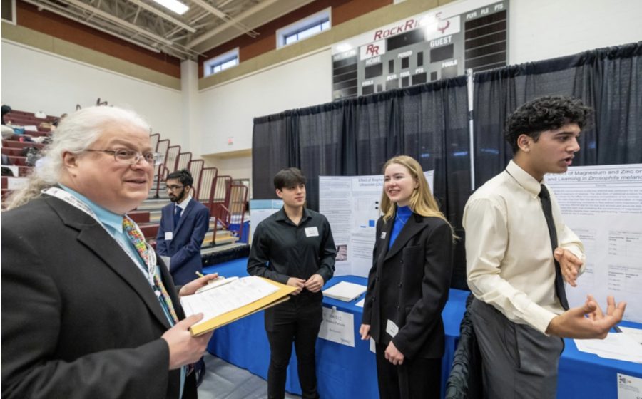 Seniors Braden Parsons and Emma Vest ready to introduce themselves to a new judge. Photo provided by Steve Prakope.