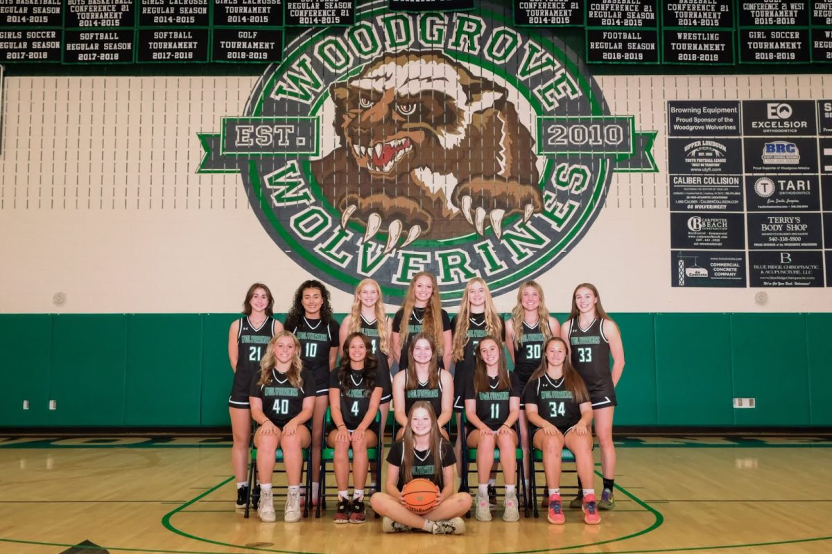 Woodgrove Varsity Girls Basketball team (missing: Tabitha Miller). Photo provided by Madison Thurman. 