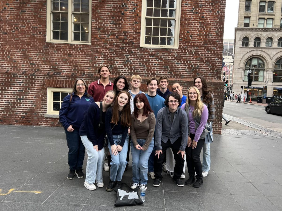 Woodgrove Journalism staff members posing for a photo in Boston.
