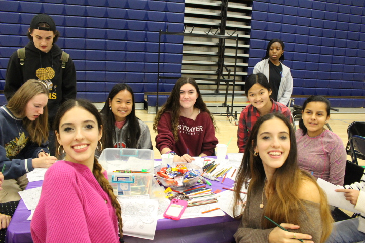 Woodgrove students coloring and drawing during the Mental Health Expo. Photo provided by Sam Douglas.