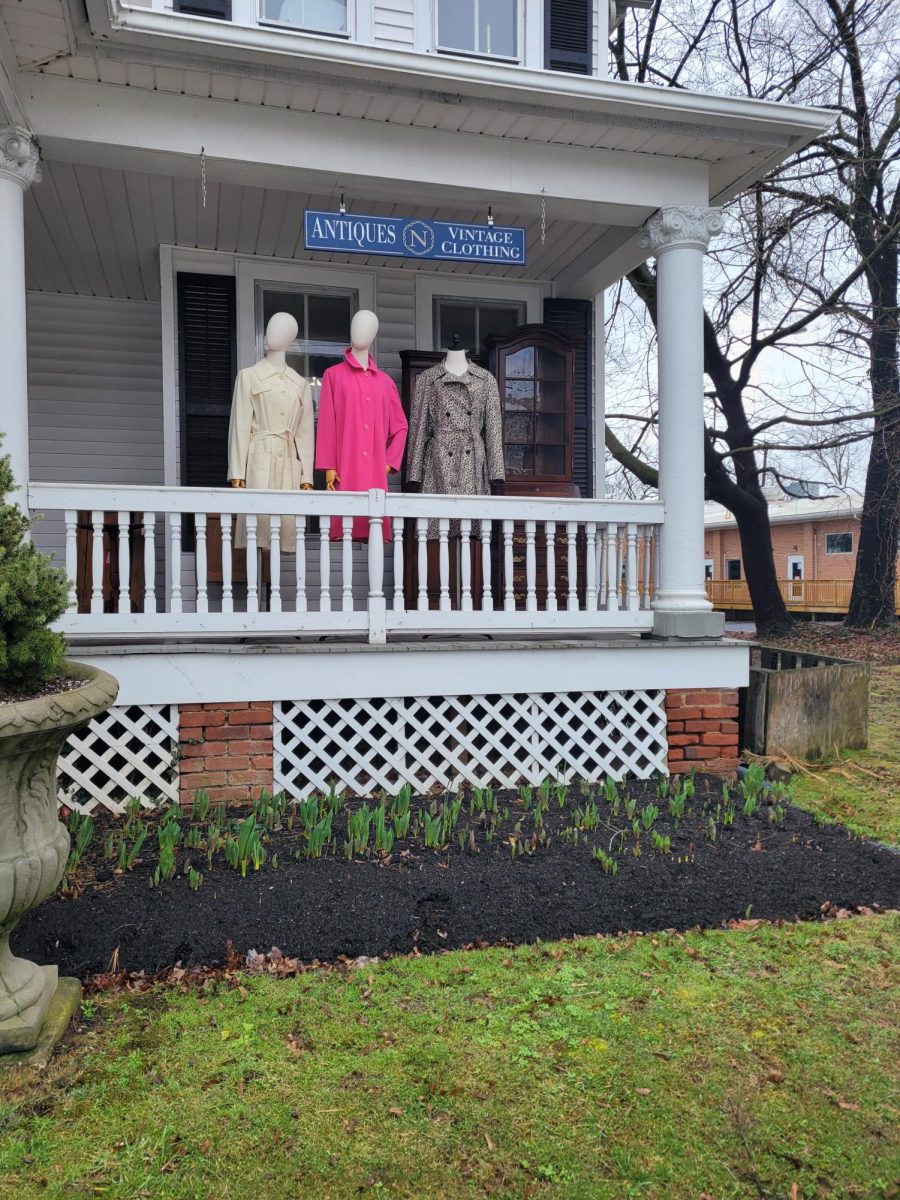 The front porch of Nostalgia, presenting coats to the cars that pass by. Photo provided by Jillian Lewis.