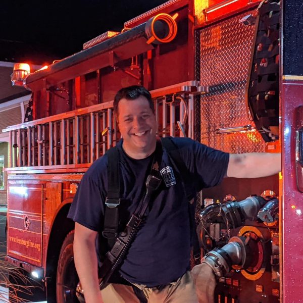 Photo of Alex Bennett in firefighter gear. Photo provided by Alex Bennett.