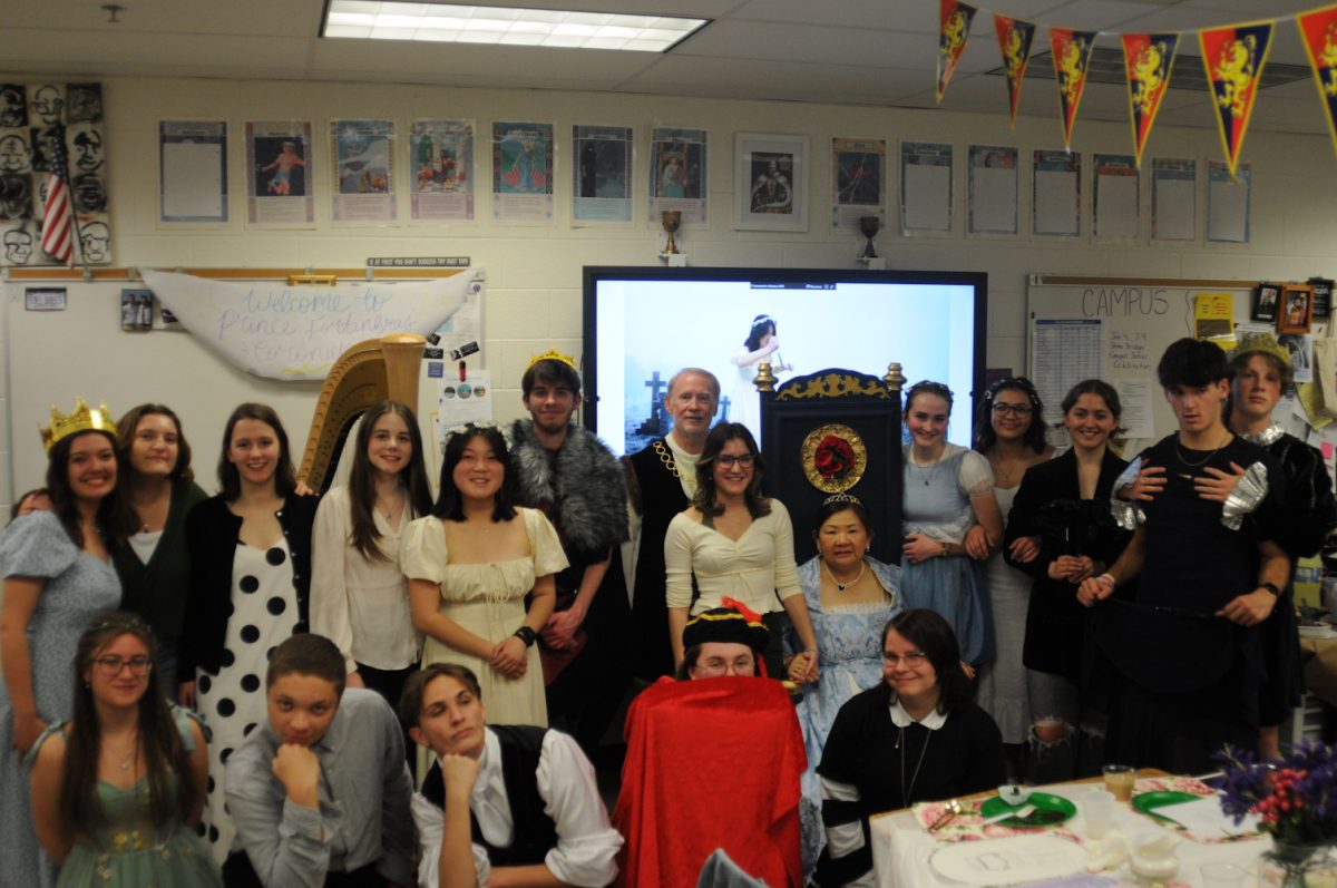 Ms. Sim’s seventh block class at their tea party. Photo provided by Ms. In Sim.