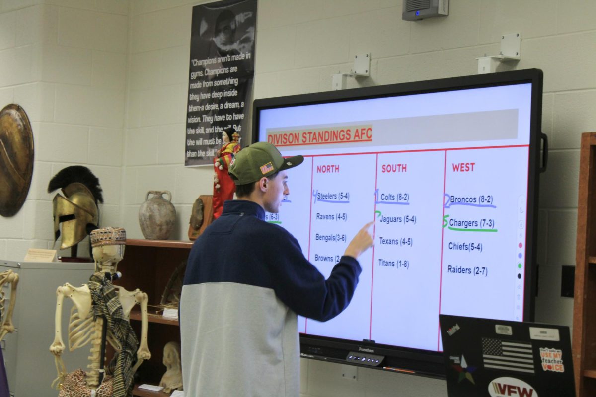 NFL club president Lucca Marraccini, discussing topic. Photo provided by Woodgrove Journalism. 
