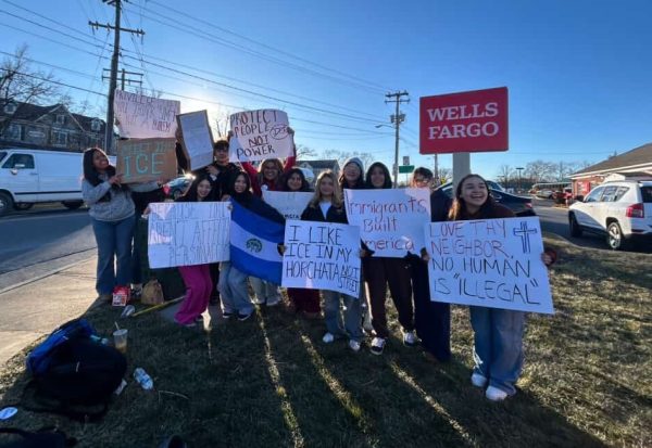 The Woodgrove students who chose to protest in Purcellville. Photo provided by Jackie Jimenez.