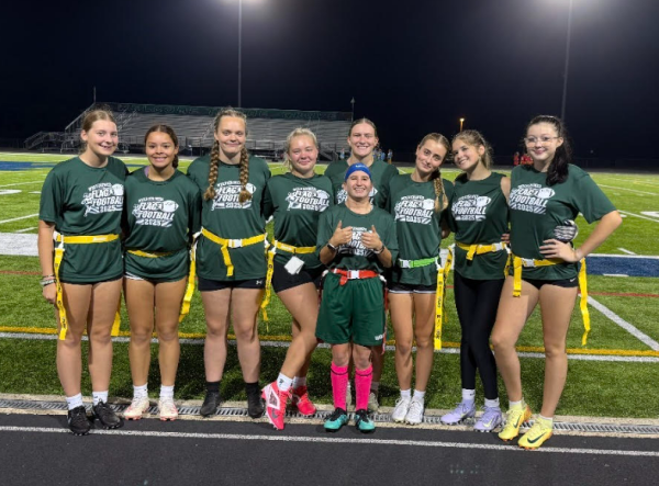 Girls Flag Football club team on the field. Photo provided by Blake Deputy.