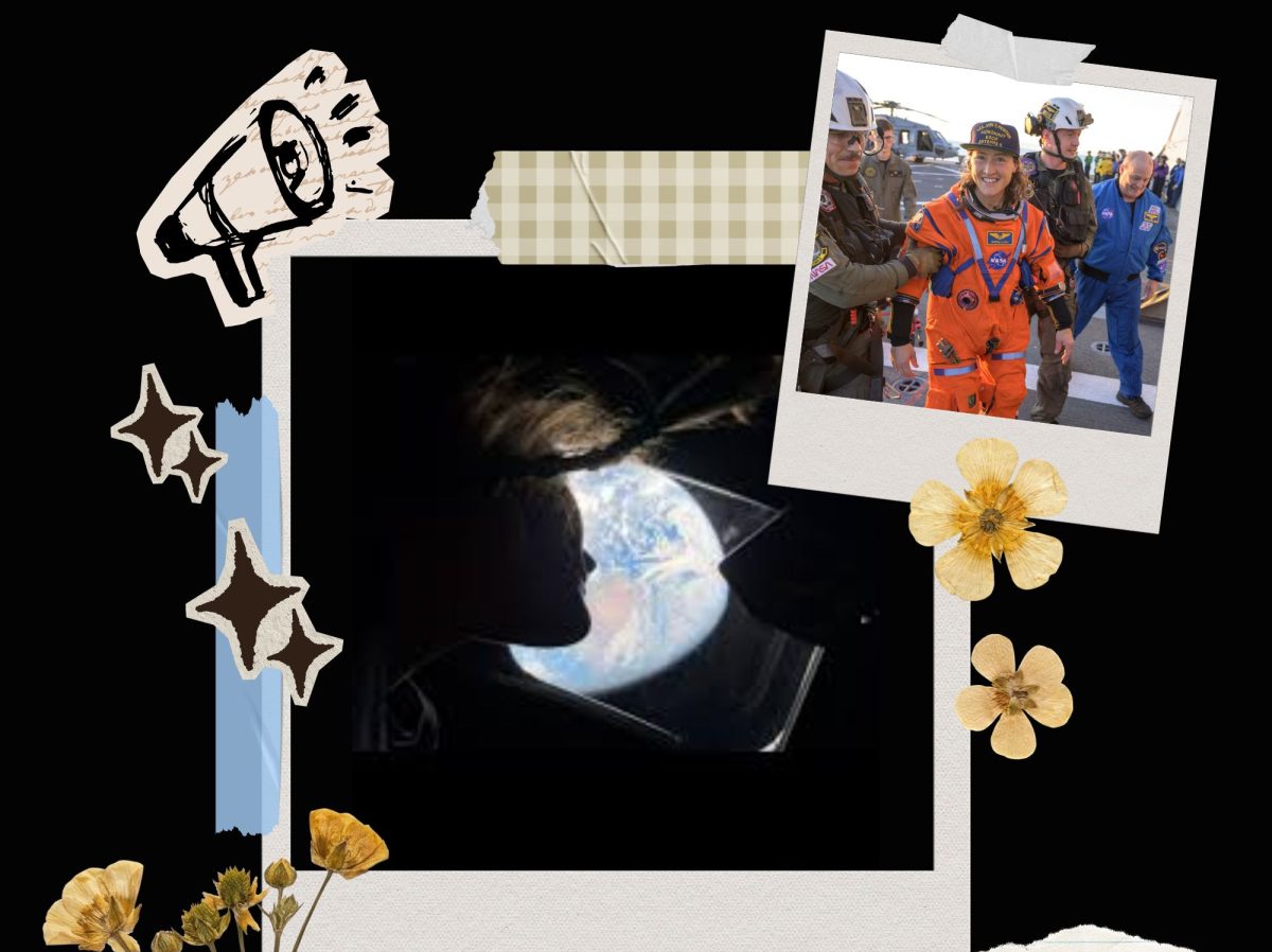 Graphic featuring popular photos of Christina Koch. Graphic created by Breanne McPherron. 

