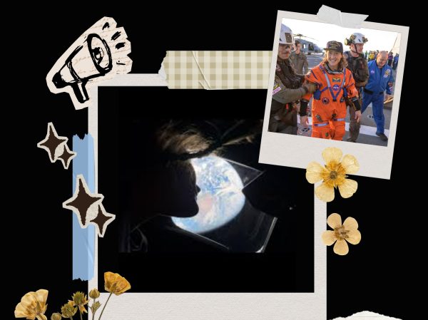 Graphic featuring popular photos of Christina Koch. Graphic created by Breanne McPherron.