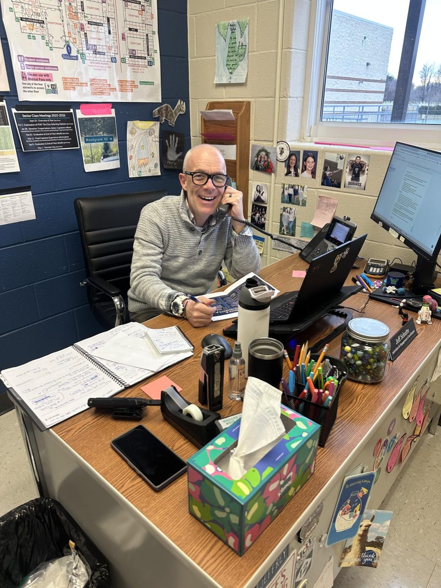 Mr. Schutte in between calls and work projects in his office. Photo provided by Bella Gannon.
